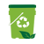 Nuestros baldes tienen un 50 % de plástico reciclado