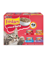 Paquete surtido de 48 unidades de alimento húmedo para gatos Friskies Filetes de primera calidad