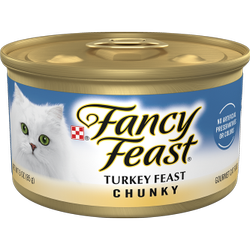 Alimento húmedo para gatos Purina Fancy Feast con trozos de pavo