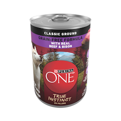 Purina ONE True Instinct Classic Ground Grain-Free Dog Food Formula With Real Beef & Bison 
