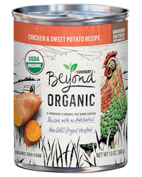 Beyond Organic Chicken & Sweet Potato Recipe Ground Entrée with Broth Natural Wet Dog Food