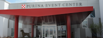 outside of the entrance of the Purina Farms Event Center