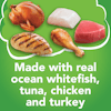 Made with real witefish tuna chicken turkey