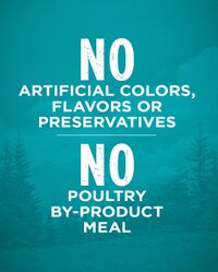no artificial colors, flavors or preservatives, no poultry by-product meal