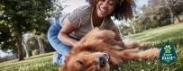 woman playing with dog - everroot