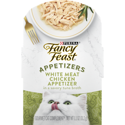 Purina Fancy Feast Appetizers Grain Free Wet Cat Food Complement White Meat Chicken Appetizer in a Savory Tuna Broth Cat Food Topper