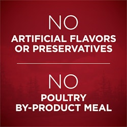 No artificial flavors or preservatives, No Poultry by-product meal