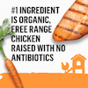 El ingrediente principal es pollo orgánico de granja, criado sin antibióticos