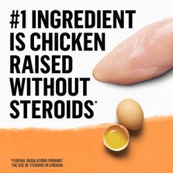 El ingrediente principal es carne de pollo libre de hormonas