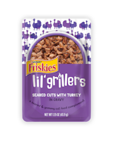 Aderezo de alimento para gatos Friskies Lil Grillers con pavo en salsa