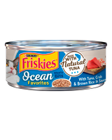 Friskies Ocean Favorites Tuna, Crab & Brown Rice in Sauce Wet Cat Food