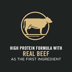 High protein formula with real beef as the first ingredient.