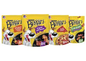 four Beggin dog treat packages
