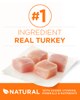 El ingrediente principal es la carne real de pavo. Productos naturales con vitaminas, minerales y nutrientes adicionales