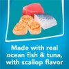 Hecho con carne real de pescado marino y atún con sabor a vieiras