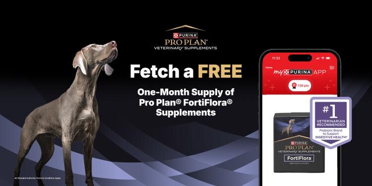 get a free 30-day supply of FortiFlora in myPurina app