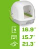 El sistema con cubierta de Tidy Cats Breeze mide 16.9 × 15.7 × 21.3
