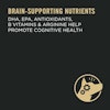 Brain-supporting nutrients DHA, EPA, antioxidants, B Vitamins & Arginine help promote cognitive health.
