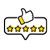 speech bubble with thumbs up and five stars