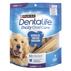 DentaLife Daily Oral Care Chew Treats for Large Dogs package.