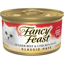 Alimento húmedo <i>gourmet</i> para gatos Fancy Feast sabor a paté clásico de carne de res y pollo tierna