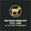 fórmula rica en proteínas, cuyo ingrediente principal es la carne real de cordero