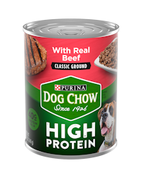 Dog chow high protein classic ground with beef