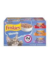 Paquete surtido de 24 unidades de alimento húmedo para gatos Friskies Tiras