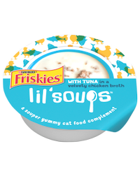 Complemento y Topper de alimento para gatos Friskies Lil' Soups With Tuna in a Velvety Chicken Broth 