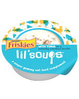Complemento y Topper de alimento para gatos Friskies Lil' Soups With Tuna in a Velvety Chicken Broth 