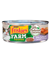 friskies farm favorites pate with chicken turkey carrots wet cat food