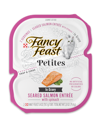 Petites Seared Salmon Entrée With Spinach In Gravy