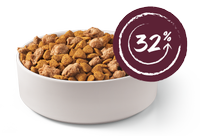 A bowl of cat food