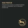 High protein promotes muscle conditioning when combined with proper exercise.