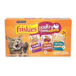 Friskies Poultry Faves Cat Food Complement 24 Ct Variety Pack package