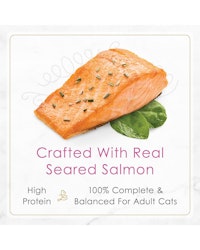Crafted with real seared salmon