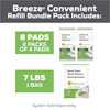 Breeze convenient refill bundle pack includes 8 pads and 7 pound bag of pellets