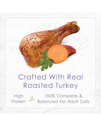 Crafted with real Turkey and Sweet Potatoes