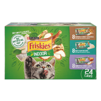 Paquete variado de 24 unidades de alimento húmedo para gatos Friskies Indoor | Purina
