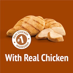 With Real Chicken. Real chicken #1 ingredient.