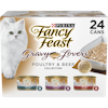 Purina Fancy Feast Gravy Lovers Poultry and Beef Gourmet Wet Cat Food Variety Pack – 24 Count