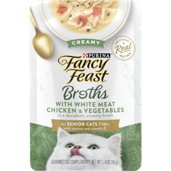 Purina Fancy Feast Senior Cat Food Broth Complement Creamy with White Meat Chicken
