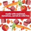 made with real beef, tomatoes, carrots and wild rice