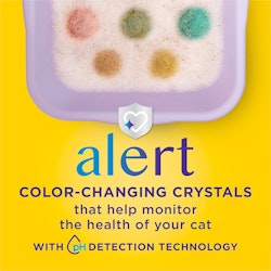 Alert Color changing crystals that help monitor the health of your cat with P H Detection technology