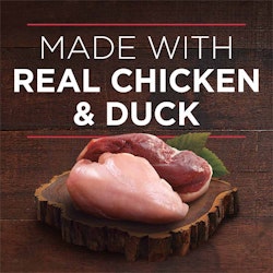 Made with real chicken & duck