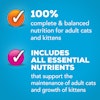 100 percent complete and balanced nutrition for adult cats and kittens includes all essential nutrients