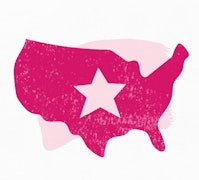pink united states image with a lighter star in the center