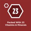 Fortalecido con veintitrés vitaminas y minerales