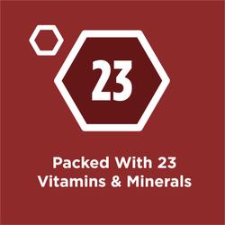 Fortalecido con veintitrés vitaminas y minerales