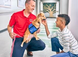 Touch Therapy Dog and kid 
